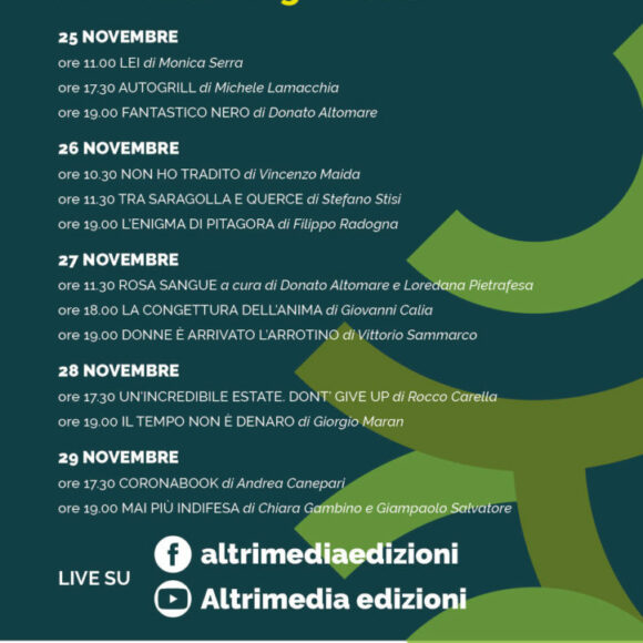 Altrimedia Edizioni alla fiera della piccola e media editoria Italia Book Festival da oggi al 29 novembre