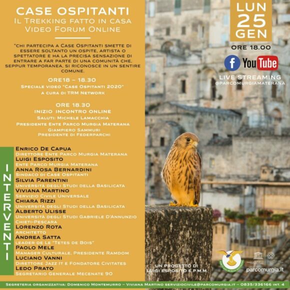 “Case Ospitanti – Il trekking fatto in casa”, oggi video forum online