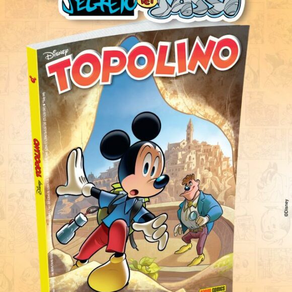 In tutte le edicole italiane oggi, 9 novembre, “Topolino e il segreto dei Sassi” con una copertina che richiama gli antichi rioni di tufo