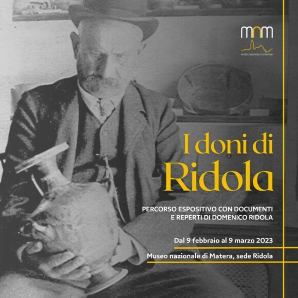 Fino al 9 marzo nel Museo nazionale di Matera,  percorso espositivo “I doni di Ridola” per l’anniversario dell’istituzione del museo “Domenico Ridola”