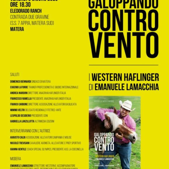 “Galoppando contro vento. I Western Haflinger di Emanuele Lamacchia”. Oggi all’Eledorado Ranch presentazione del libro di Rossella Montemurro