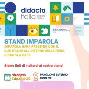 Anche il Centro Riabilitativo Imparola dal 16 al 18 ottobre a Bari a Didacta Italia – Edizione Puglia. Il 17 presentazione in anteprima del protocollo MePP – Monitoraggio e Potenziamento Personalizzato dei disturbi e delle difficoltà di apprendimento